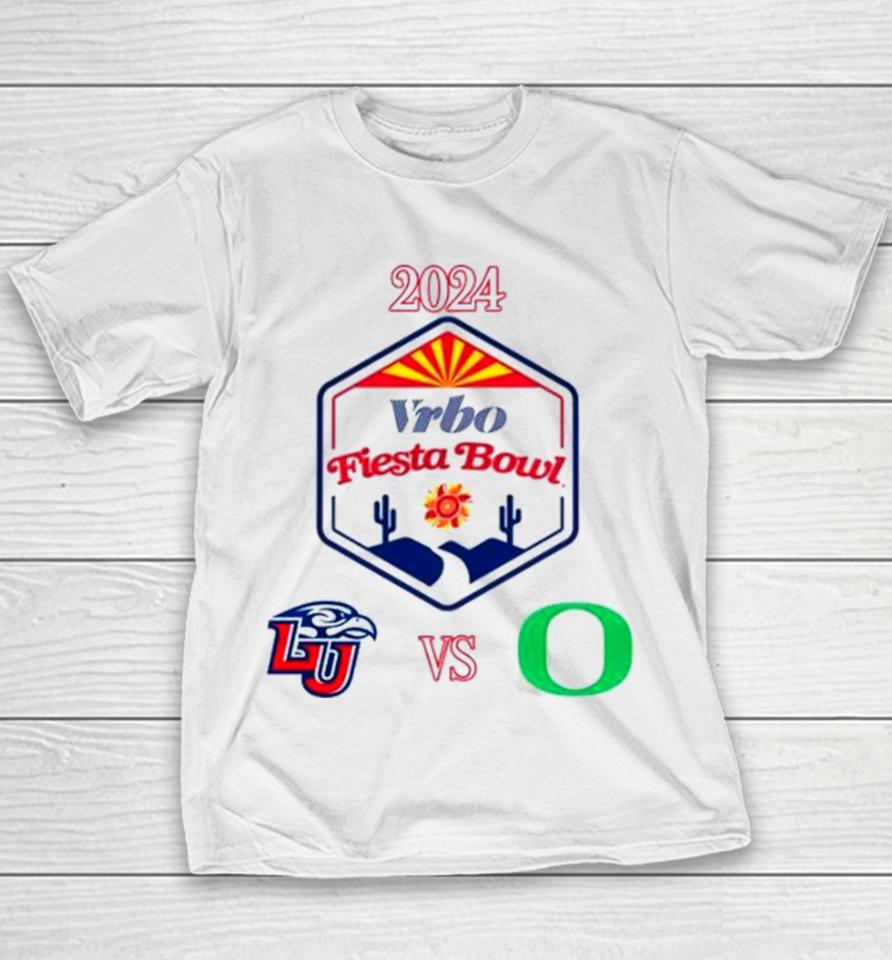 2023 Vrbo Fiesta Bowl Liberty Flames Vs Oregon Ducks Matchup Youth T-Shirt