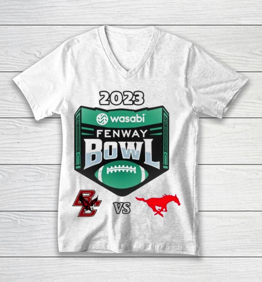 2023 Wasabi Fenway Bowl Boston College Vs Smu Mustangs Matchup Unisex V-Neck T-Shirt