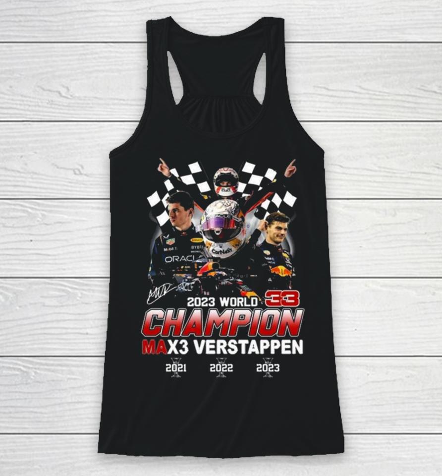 2023 World Champion Max3 Verstappen 2021 2022 2023 Signature Racerback Tank