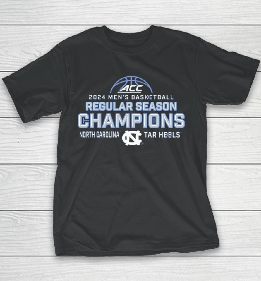 2024 Acc Men’s Basketball Regular Season Champions North Carolina Tar Heels Youth T-Shirt