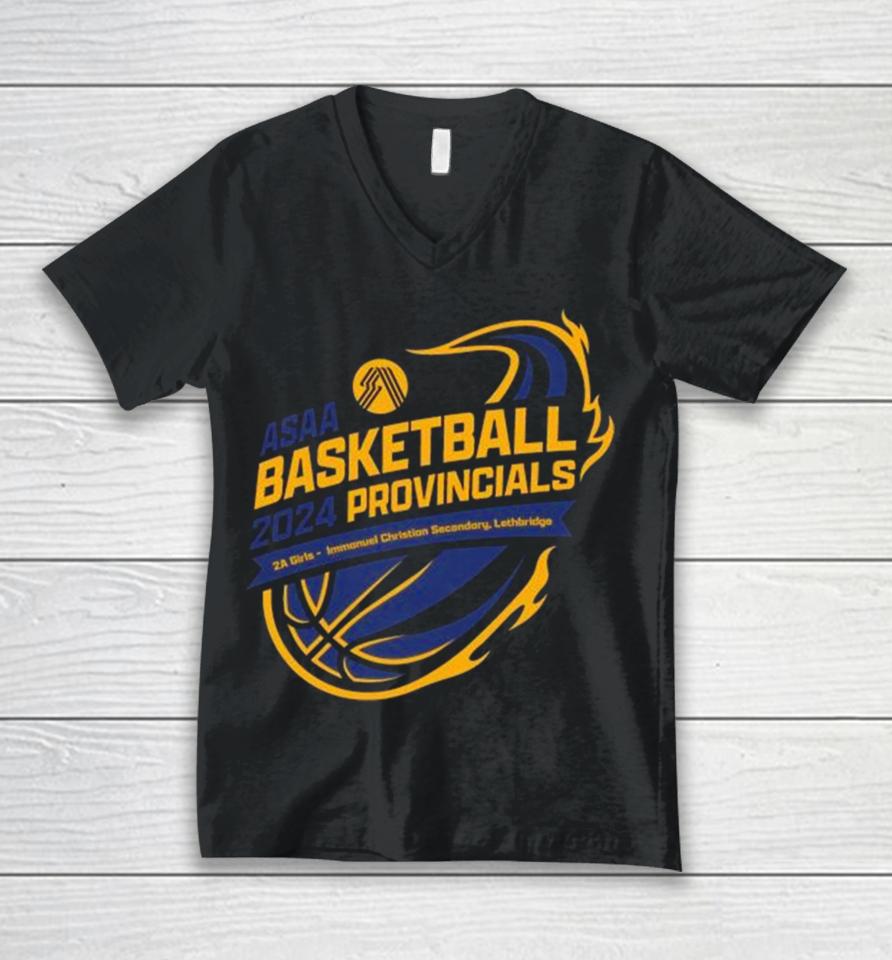 2024 Asaa Basketball Provincials 2A Girls Immanuel Christian Secondary Unisex V-Neck T-Shirt