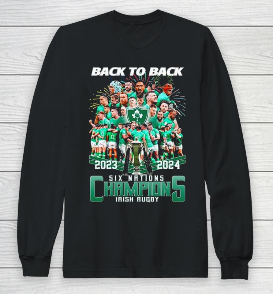2024 Back To Back Six Nations Champions Irish Rugby Long Sleeve T-Shirt