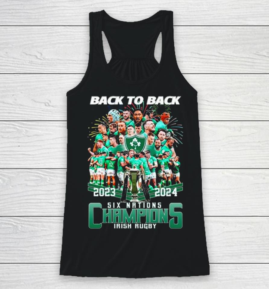 2024 Back To Back Six Nations Champions Irish Rugby Racerback Tank