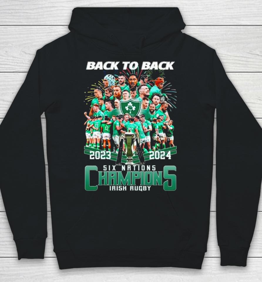 2024 Back To Back Six Nations Champions Irish Rugby Hoodie