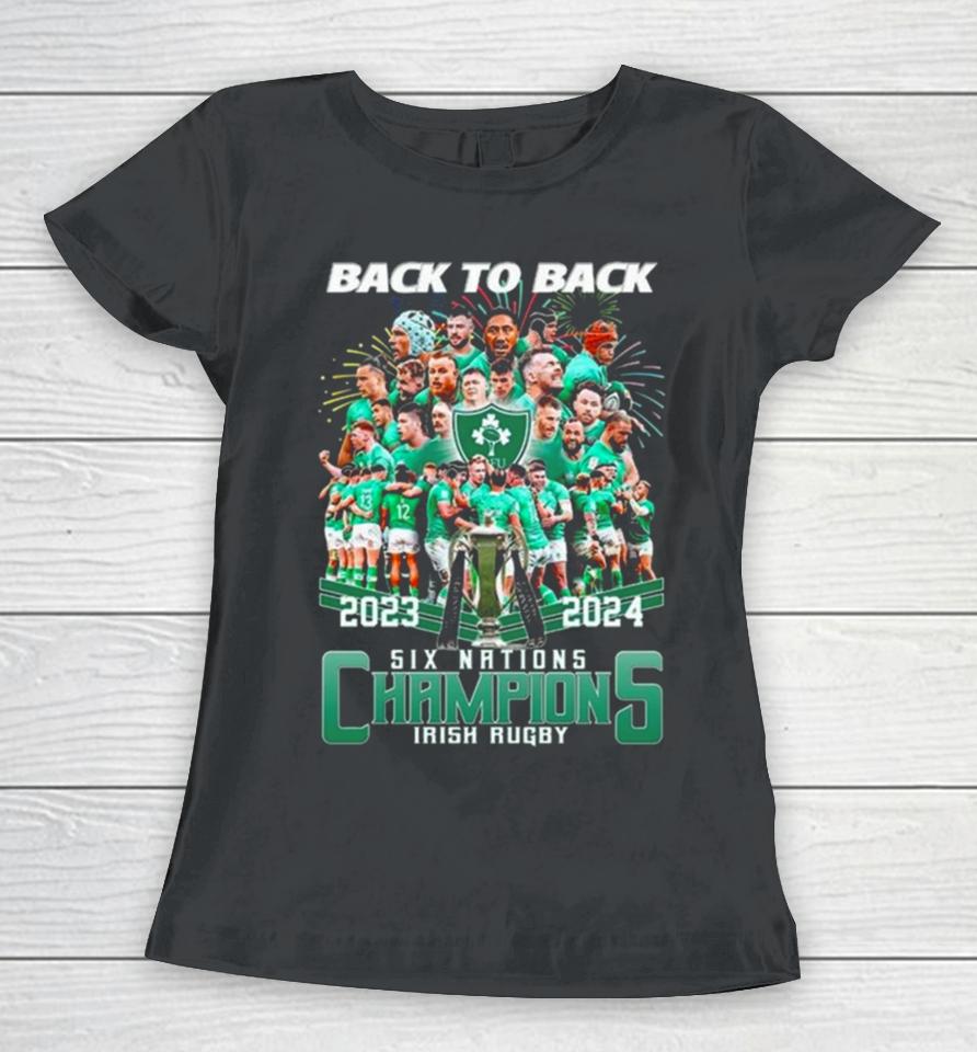 2024 Back To Back Six Nations Champions Irish Rugby Women T-Shirt