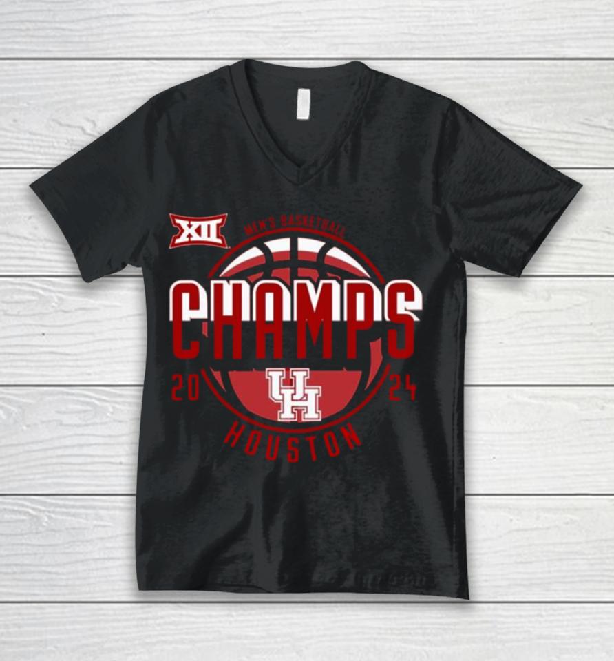 2024 Big 12 Men’s Basketball Regular Season Champions Houston Cougars Unisex V-Neck T-Shirt