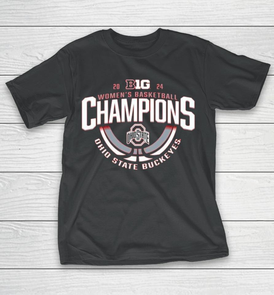 2024 Big Ten Women’s Basketball Scarlet Ohio State Buckeyes Champions T-Shirt