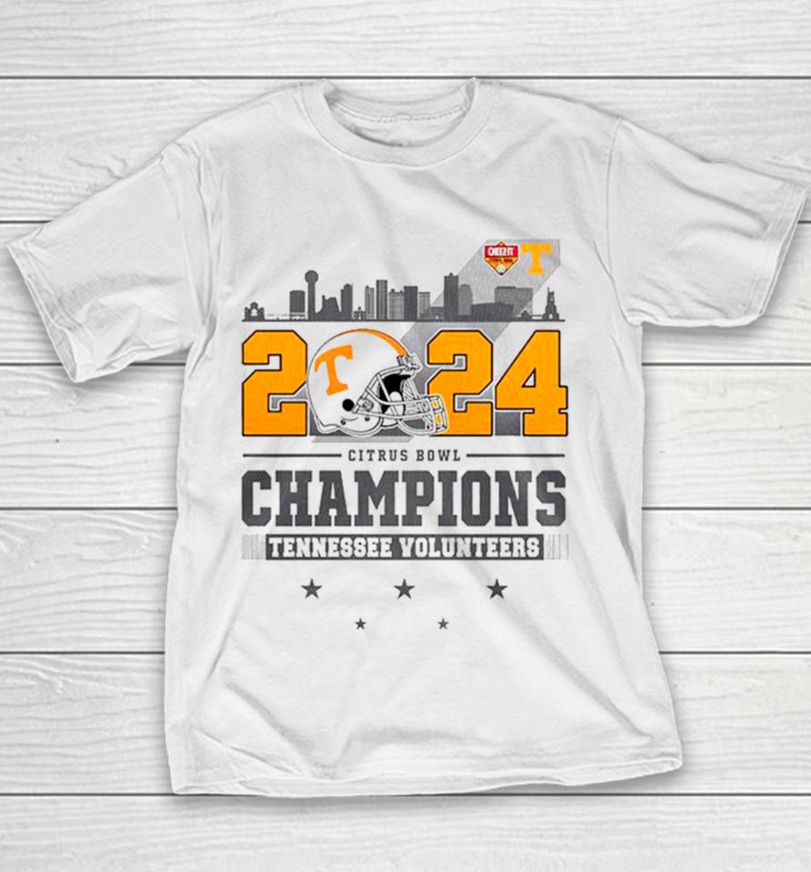 2024 Cheez It Citrus Bowl Champions Tennessee Volunteers Helmet Youth T-Shirt
