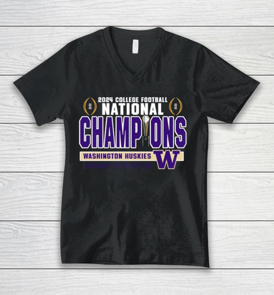 2024 College Football Playoffs National Champions Washington Huskies Football Unisex V-Neck T-Shirt