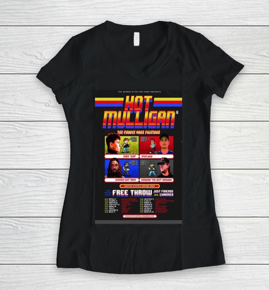 2024 Hot Mulligan United States Spring Tour Poster Women V-Neck T-Shirt