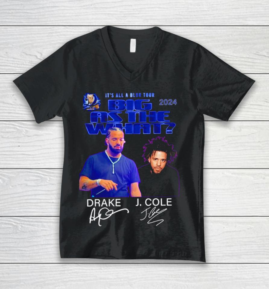 2024 It’s All A Blur Tour Big As The What J. Cole Drake Unisex V-Neck T-Shirt