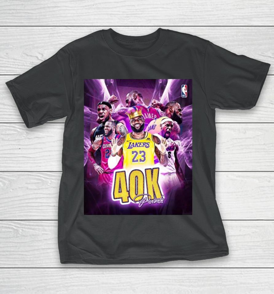 2024 Lebron James Is The First Player In The History Of The Nba To Reach 40,000 Career Points T-Shirt