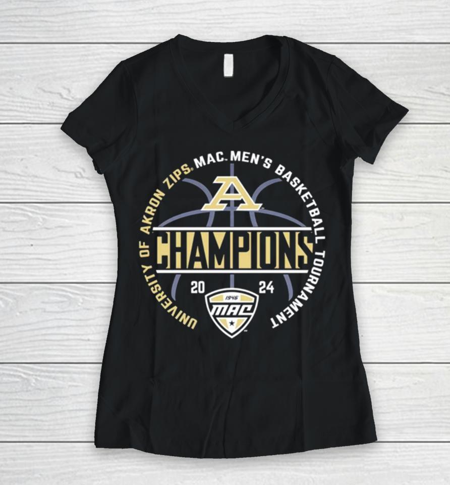 2024 Mac Men’s Basketball Conference Tournament Champions Women V-Neck T-Shirt