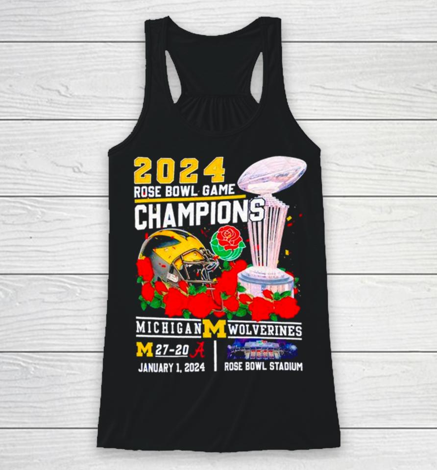 2024 Michigan Wolverines Rose Bowl Game Champions Racerback Tank
