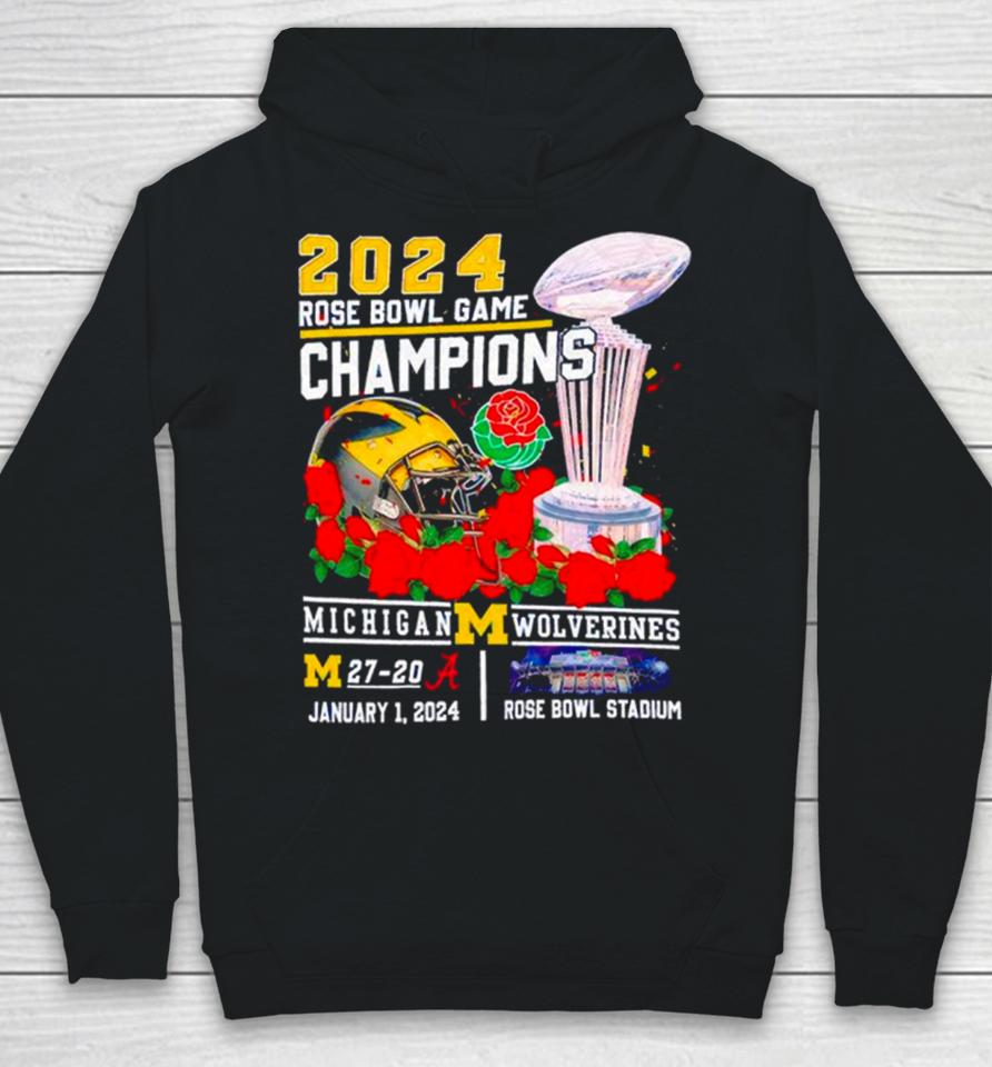 2024 Michigan Wolverines Rose Bowl Game Champions Hoodie