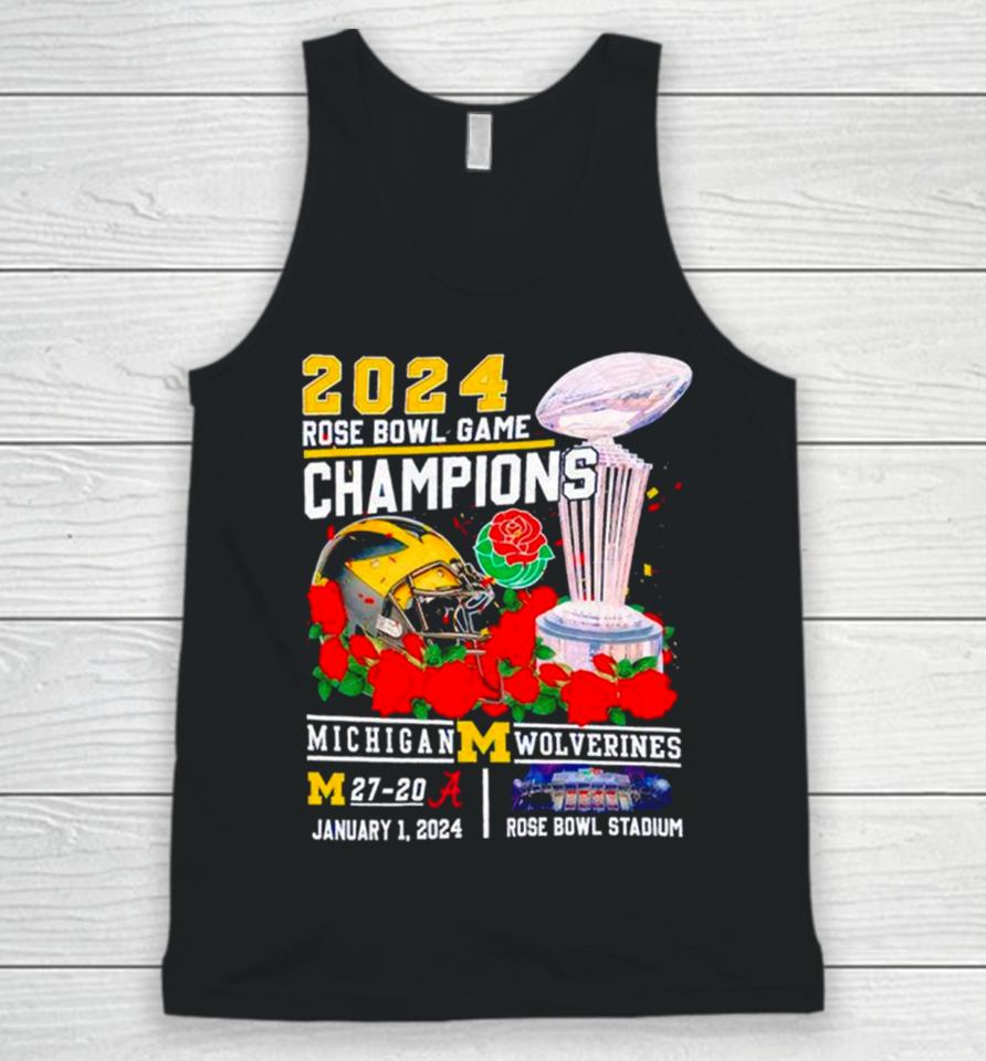 2024 Michigan Wolverines Rose Bowl Game Champions Unisex Tank Top