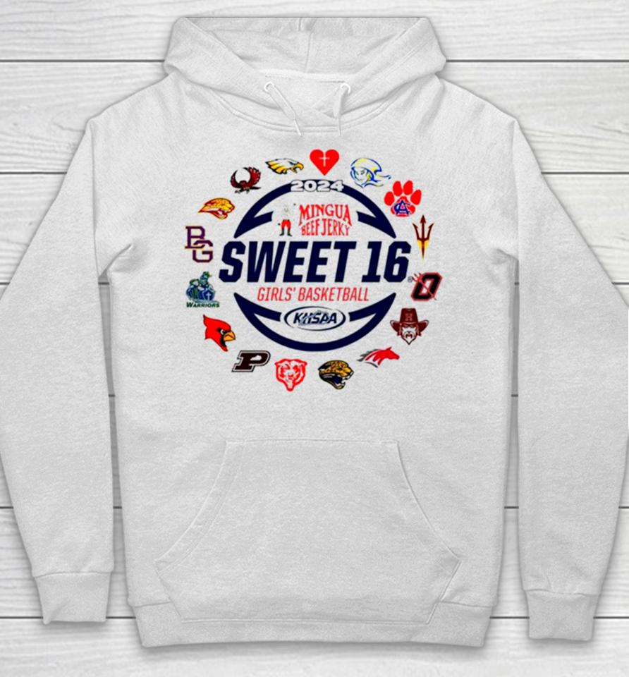 2024 Mingua Beef Jerky Sweet 16 Girls’ Basketball Logo Hoodie