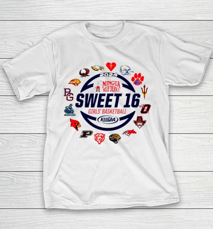 2024 Mingua Beef Jerky Sweet 16 Girls’ Basketball Logo Youth T-Shirt