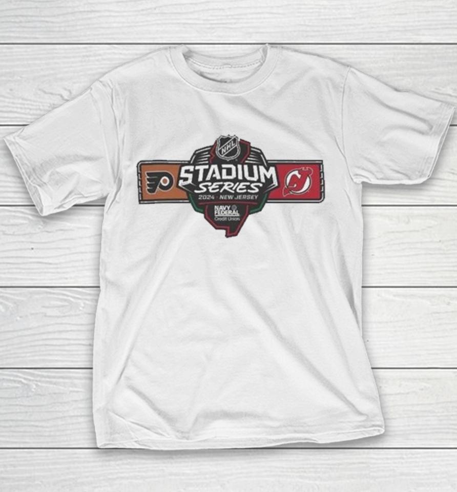 2024 Navy Federal Credit Union Nhl Stadium Series Philadelphia Flyers Vs New Jersey Devils Youth T-Shirt