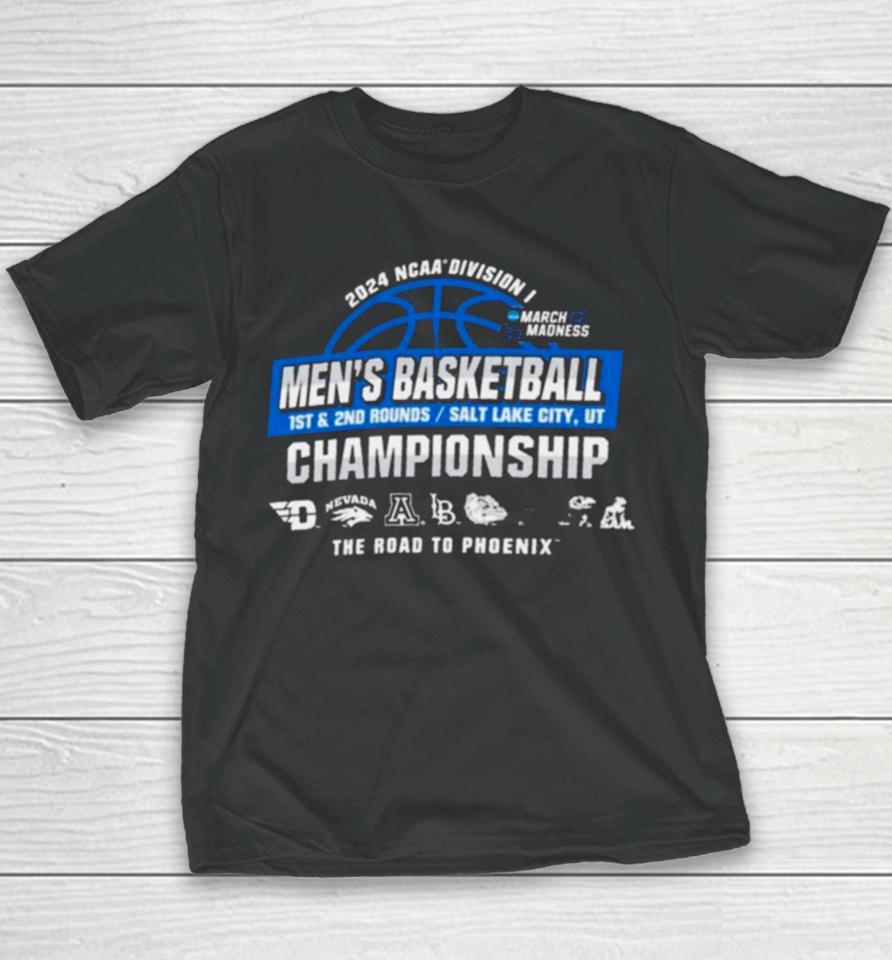 2024 Ncaa Division I Men’s Basketball 1St, 2Nd Rounds – Salt Lake City Youth T-Shirt