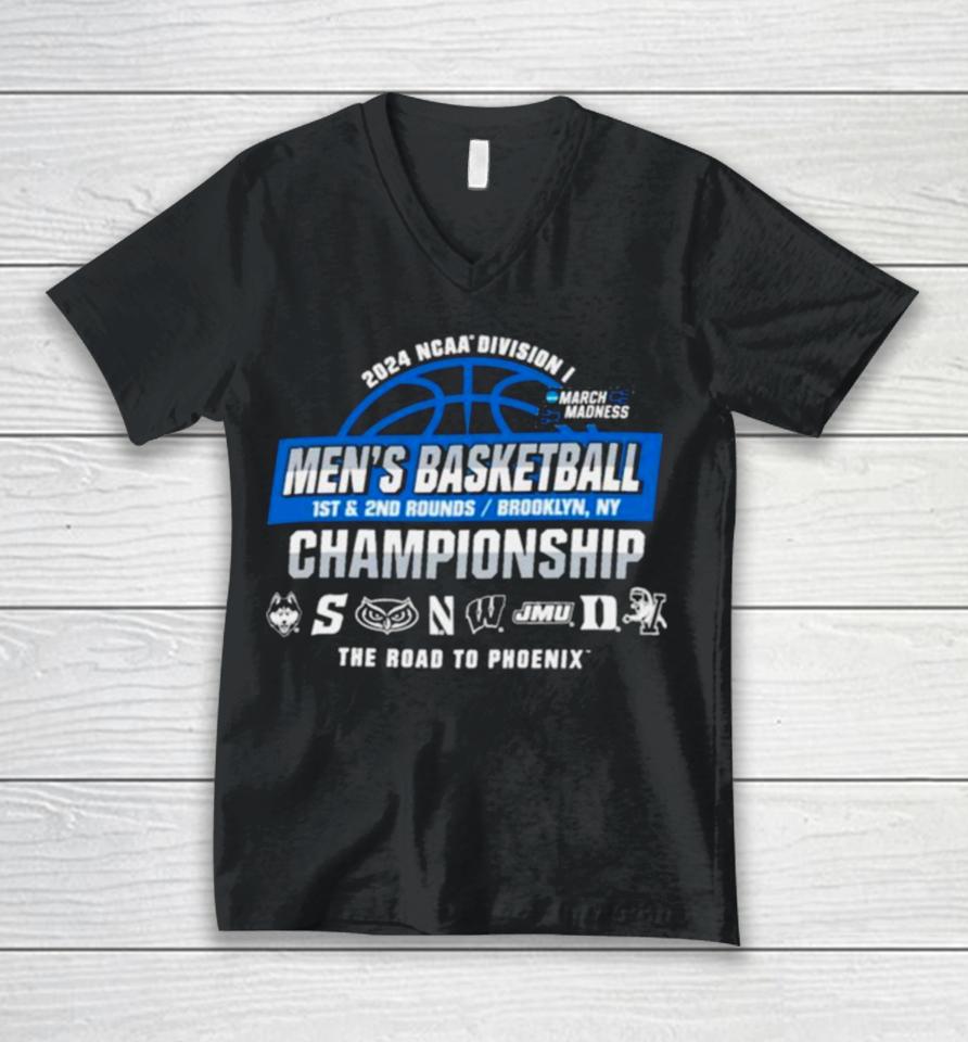 2024 Ncaa Division I Men’s Basketball Championship 1St, 2Nd Rounds – Brooklyn Unisex V-Neck T-Shirt