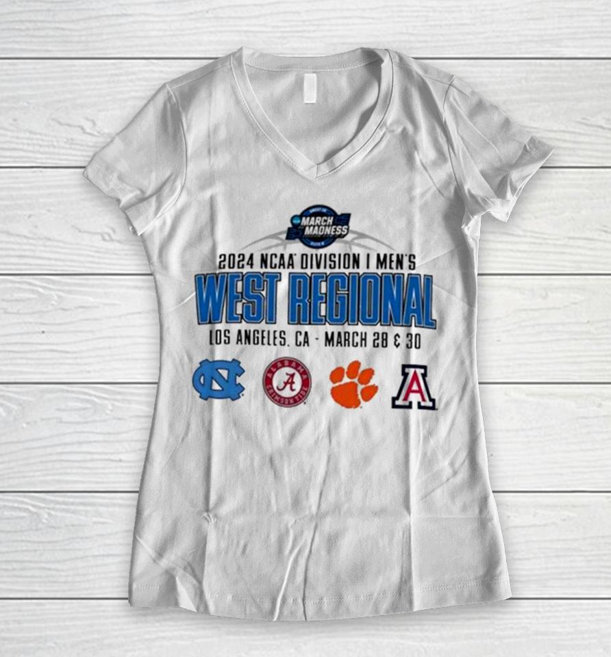 2024 Ncaa Division I Men’s West Regional Los Angeles Ca – March 28 &Amp; 30 Women V-Neck T-Shirt