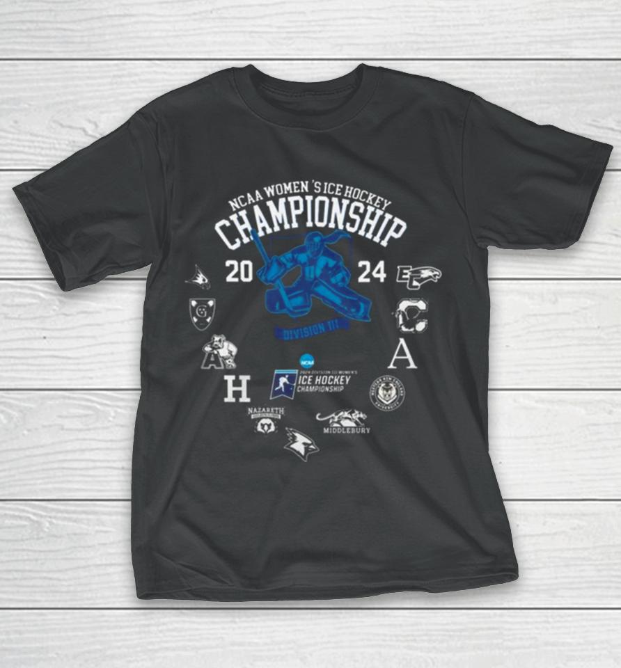 2024 Ncaa Division Iii Women’s Ice Hockey 1St Round Quarterfinal Champion All Teams T-Shirt