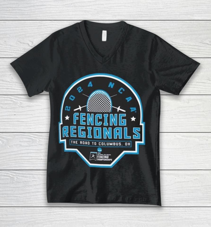 2024 Ncaa Fencing Regionals The Road To Columbus Unisex V-Neck T-Shirt