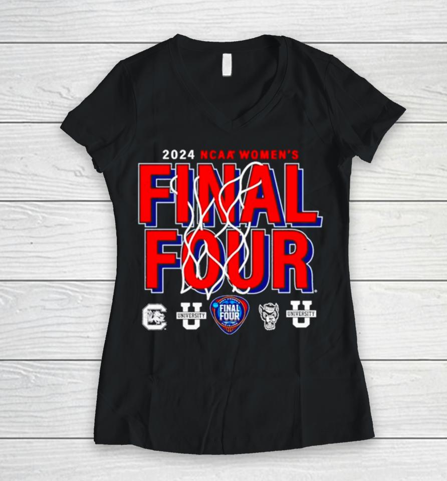 2024 Ncaa Women’s Basketball Tournament March Madness Final Four Dynamic Action Women V-Neck T-Shirt