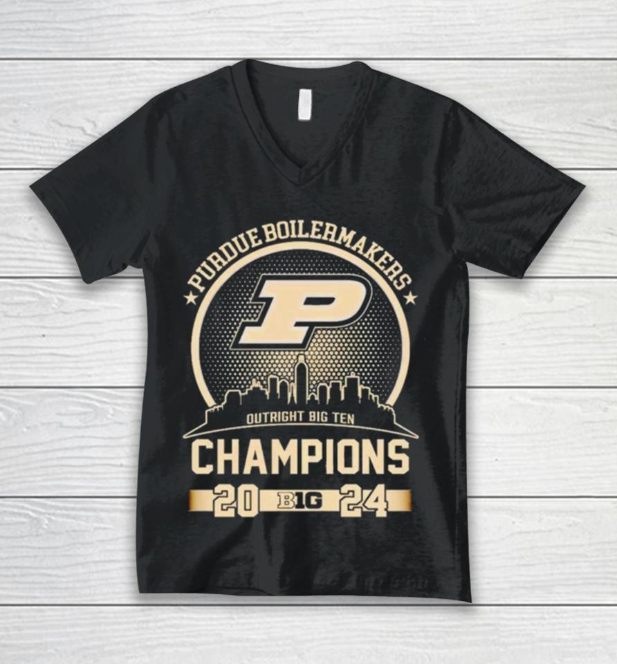 2024 Purdue Boilermakers Basketball Big 10 Champions Unisex V-Neck T-Shirt