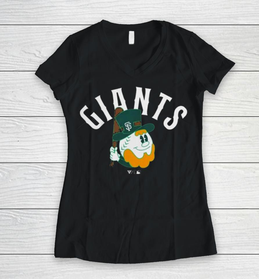 2024 San Francisco Giants Levelwear Green St. Patrick’s Day Women V-Neck T-Shirt