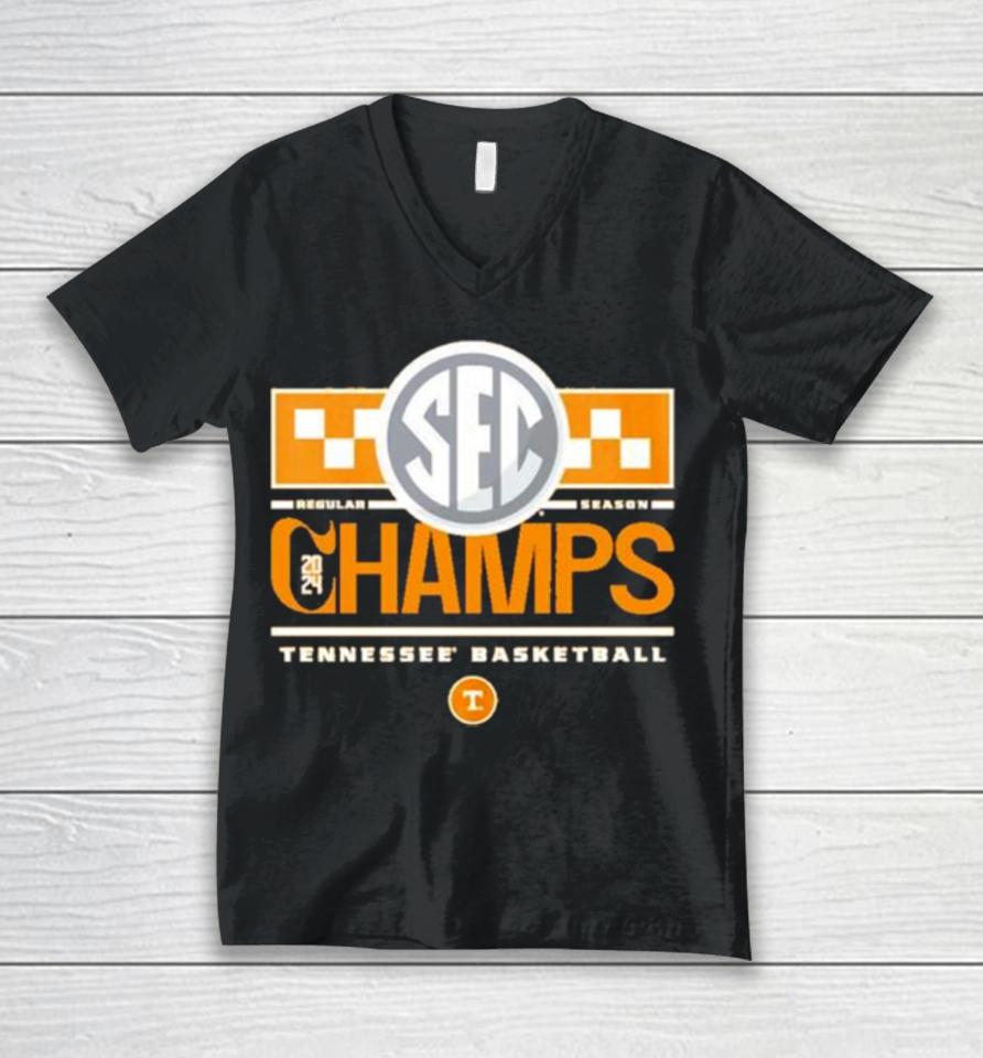 2024 Sec Champs Team Tennessee Volunteers Men’s Basketball Unisex V-Neck T-Shirt