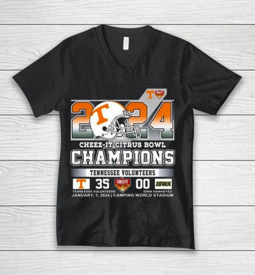 2024 Tennessee Volunteers Champions Cheez It Citrus Bowl Unisex V-Neck T-Shirt