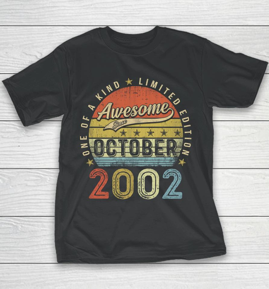 20Th Birthday Gift Awesome Since October 2002 20 Year Old Youth T-Shirt