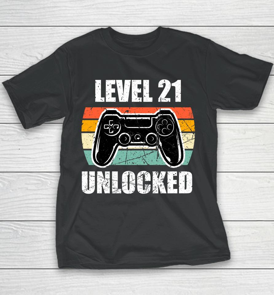 21St Birthday Gaming Vintage Gift 21 Year Old Gamer Youth T-Shirt