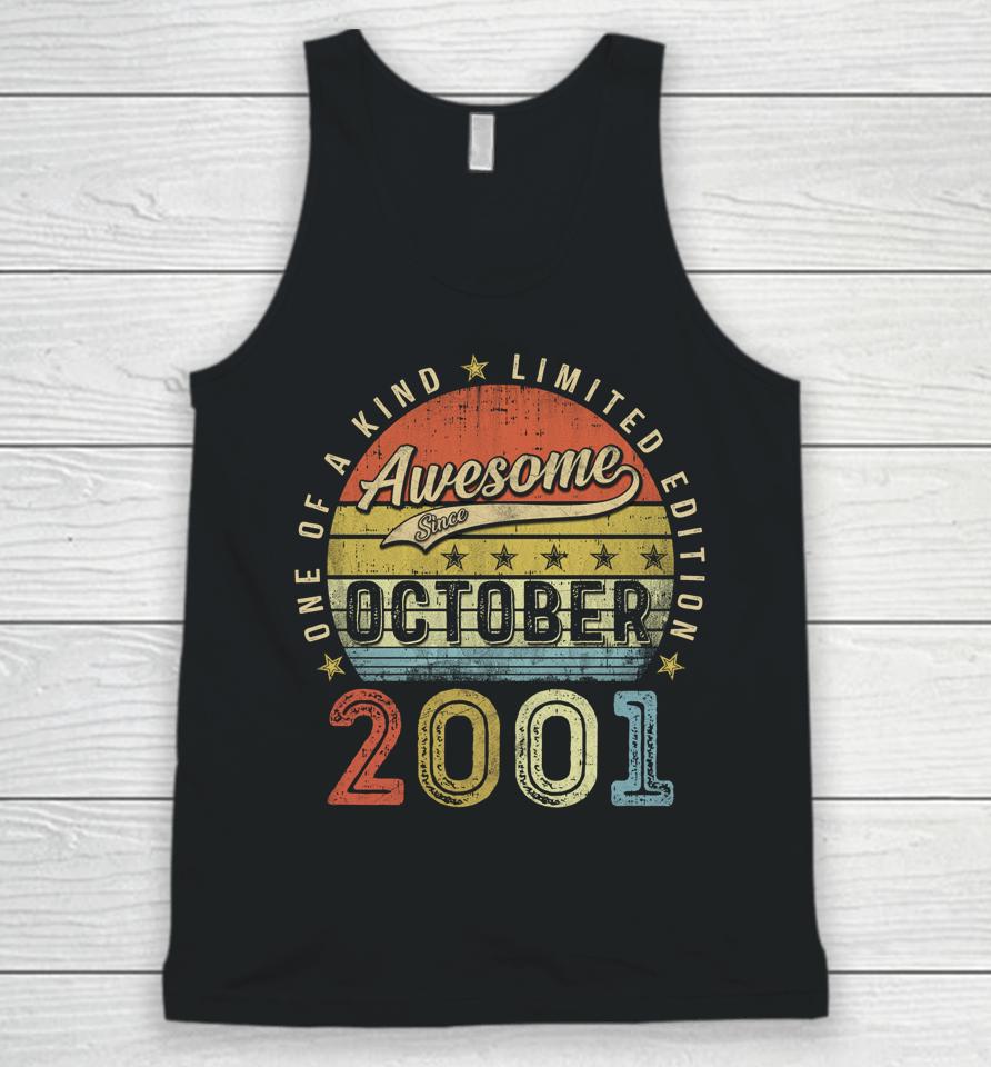 21Th Birthday Gift Awesome Since October 2001 21 Year Old Unisex Tank Top