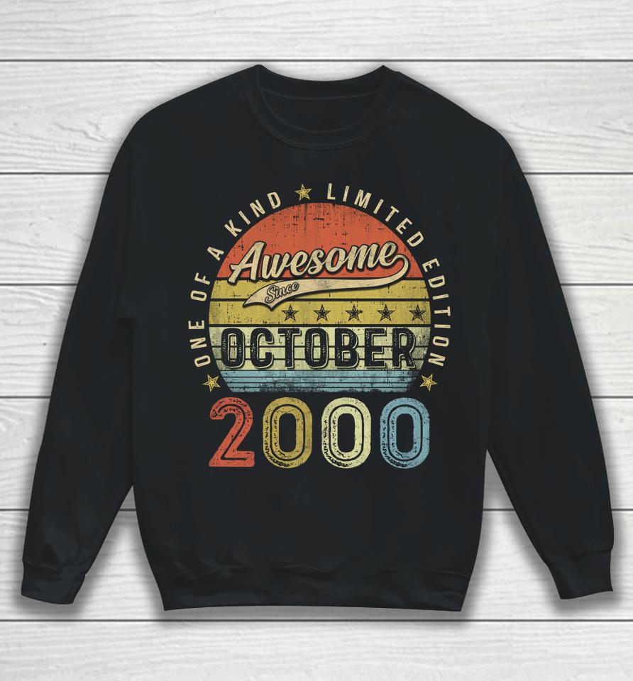 22Th Birthday Gift Awesome Since October 2000 22 Year Old Sweatshirt