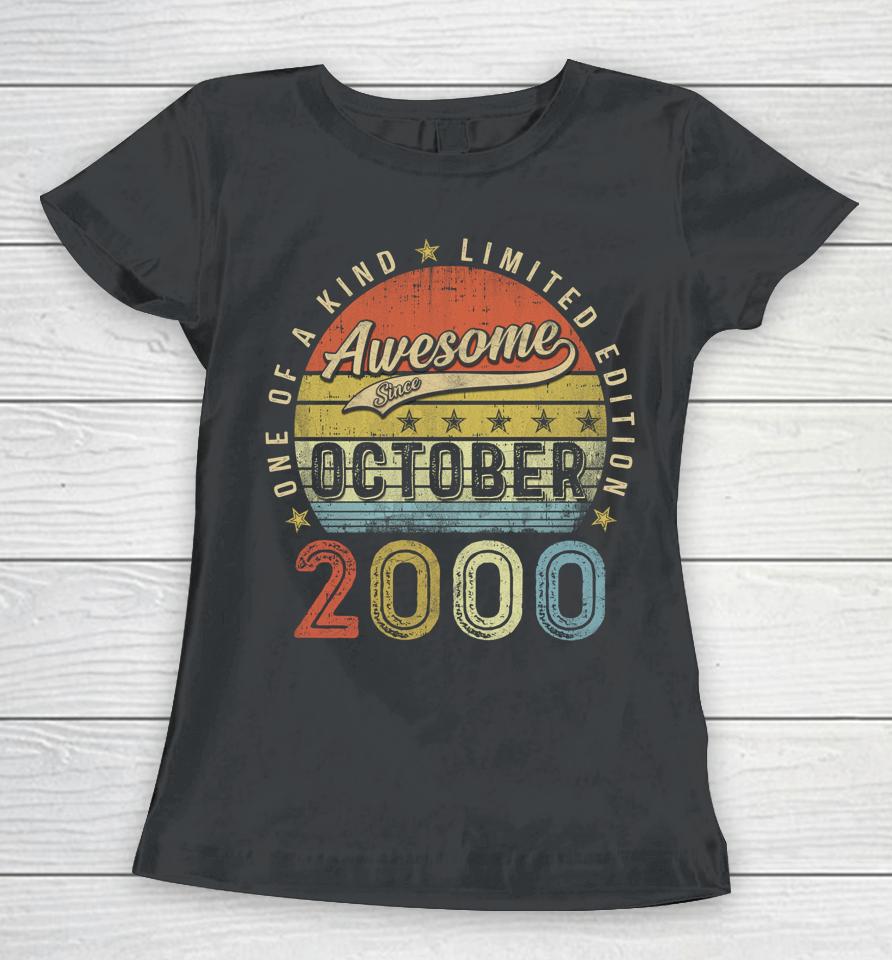 22Th Birthday Gift Awesome Since October 2000 22 Year Old Women T-Shirt