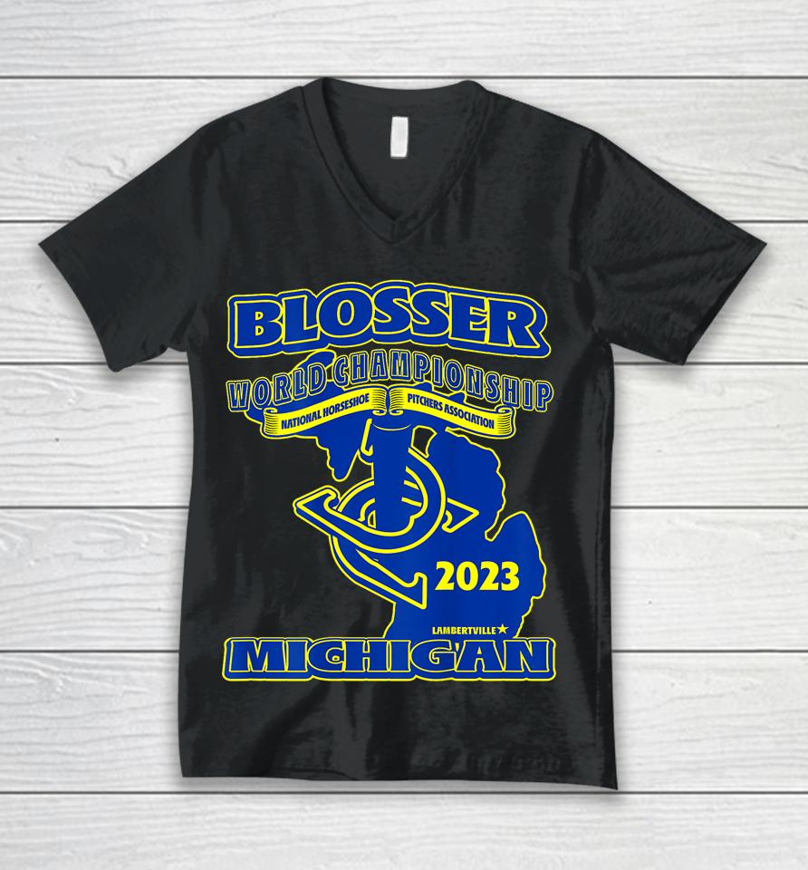 23 Michigan Horseshoe Lambertville Unisex V-Neck T-Shirt