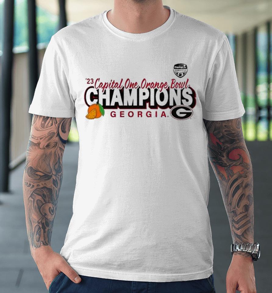 ’23 Orange Bowl Champions Georgia Bulldogs Premium T-Shirt