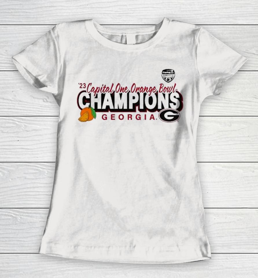 ’23 Orange Bowl Champions Georgia Bulldogs Women T-Shirt