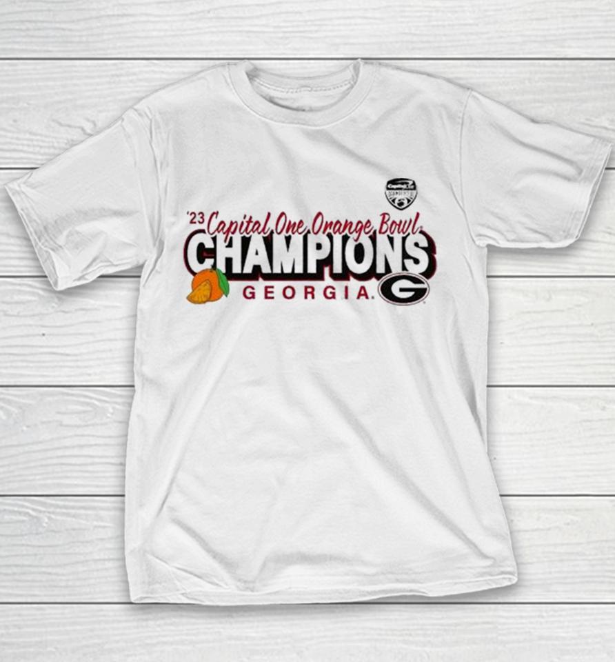 ’23 Orange Bowl Champions Georgia Bulldogs Youth T-Shirt