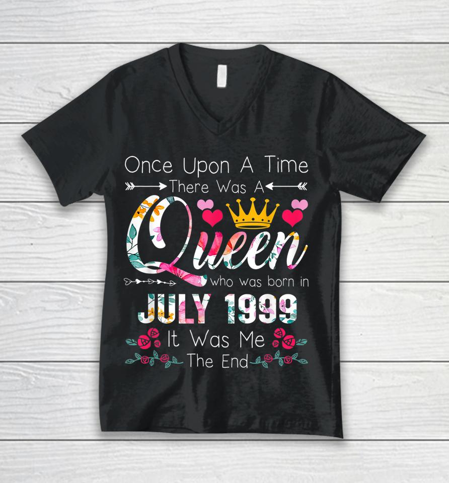 23 Years Birthday Girls 23Rd Birthday Queen July 1999 Unisex V-Neck T-Shirt