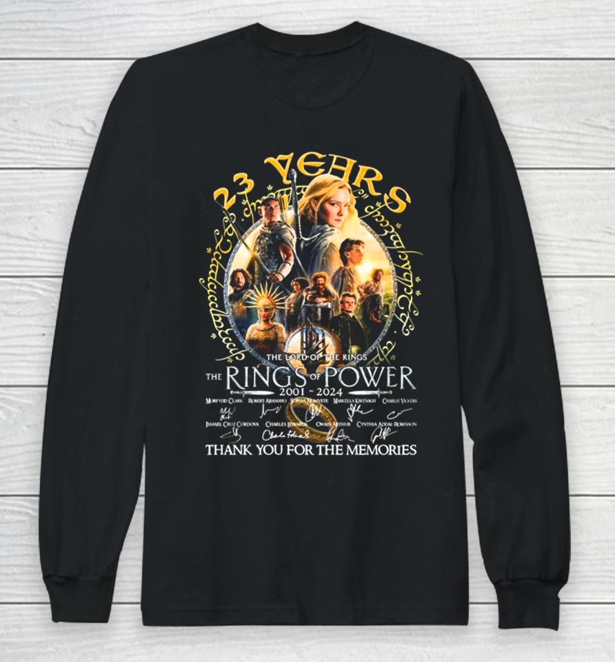 23 Years The Lord Of The Rings – Rings Of Power 2001 2024 Thank You For The Memories Long Sleeve T-Shirt