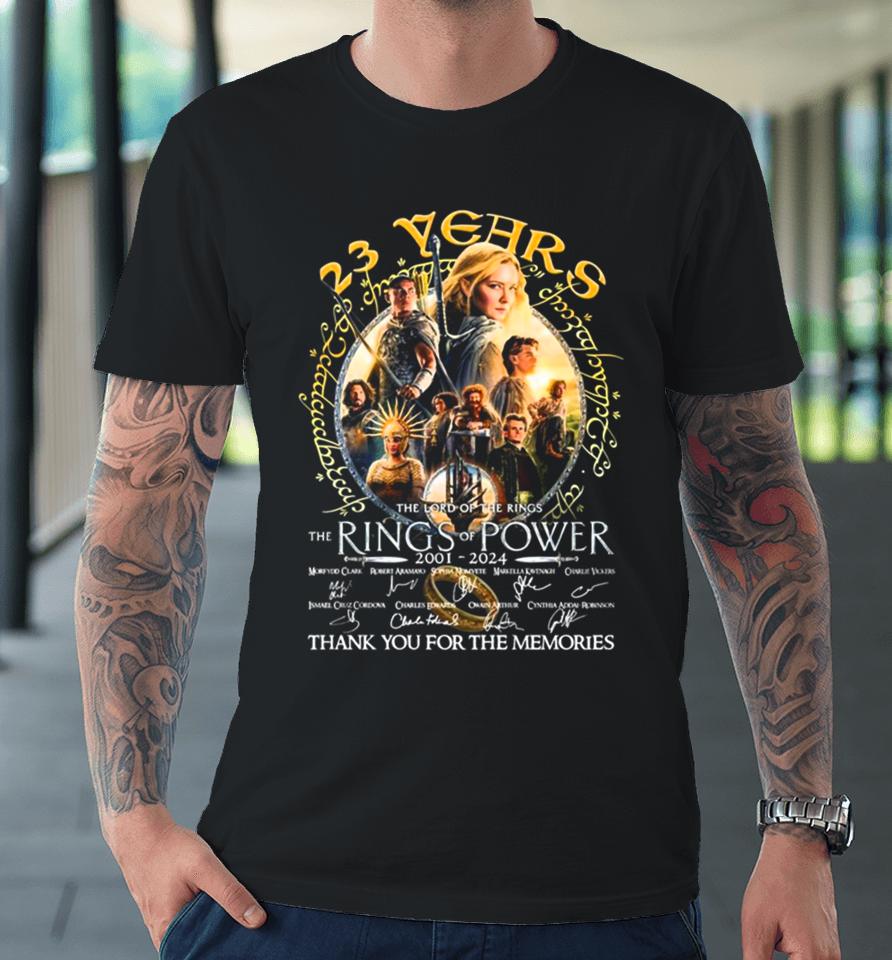 23 Years The Lord Of The Rings – Rings Of Power 2001 2024 Thank You For The Memories Premium T-Shirt