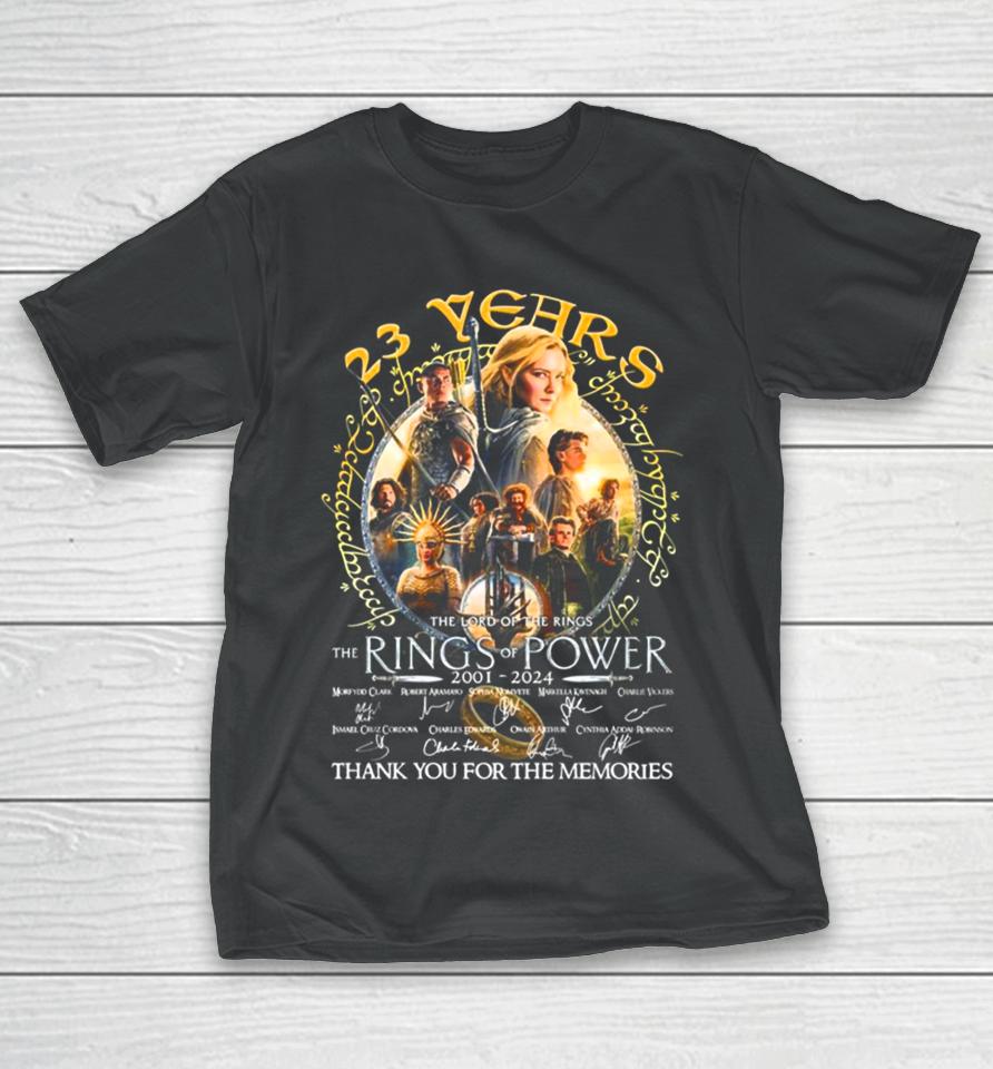 23 Years The Lord Of The Rings – Rings Of Power 2001 2024 Thank You For The Memories T-Shirt