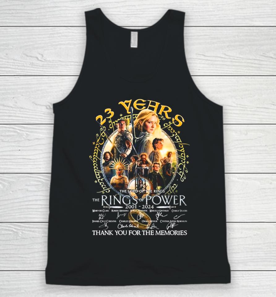 23 Years The Lord Of The Rings – Rings Of Power 2001 2024 Thank You For The Memories Unisex Tank Top