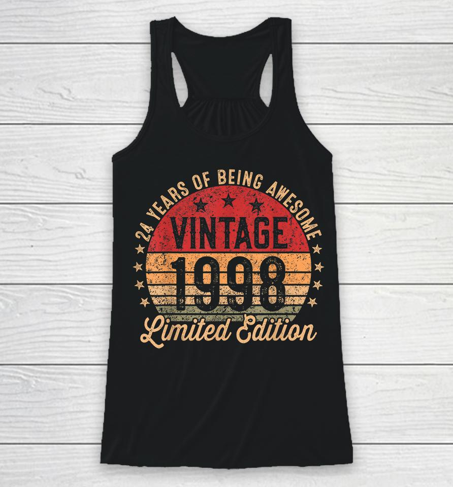 24 Year Old Vintage 1998 Limited Edition 24Th Birthday Racerback Tank