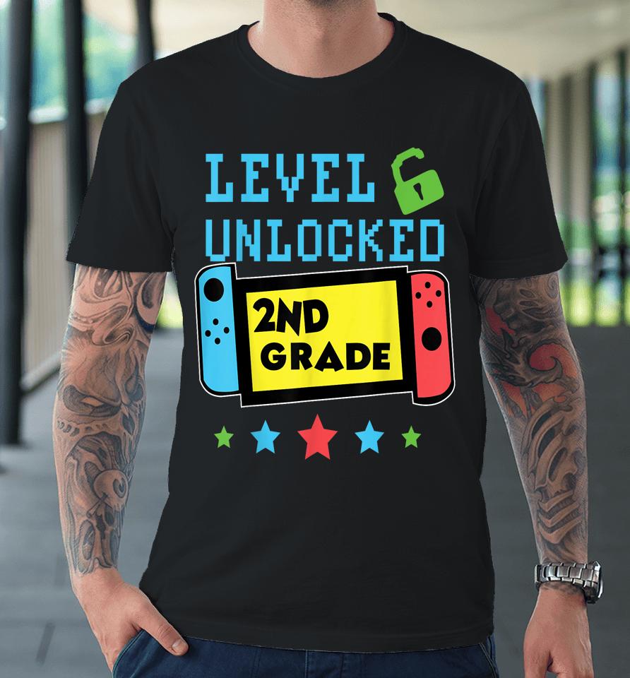 2Nd Grade Level Unlocked Gamer First Day Of School Boys Premium T-Shirt