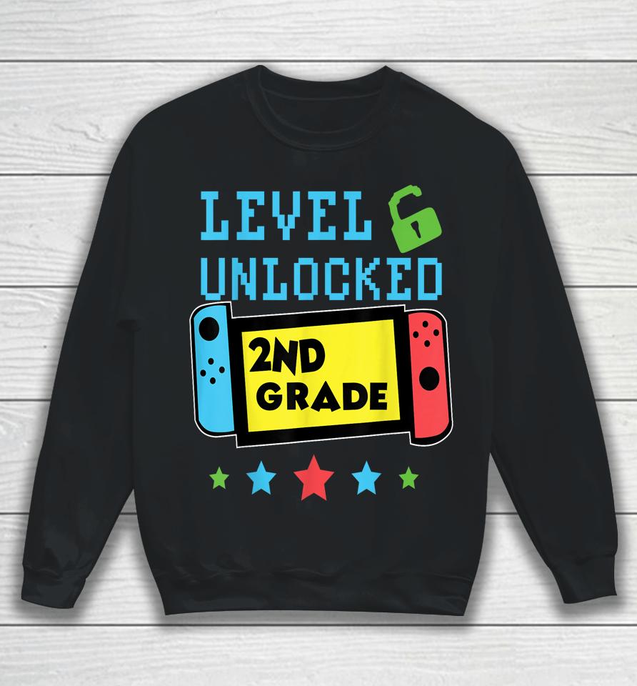 2Nd Grade Level Unlocked Gamer First Day Of School Boys Sweatshirt